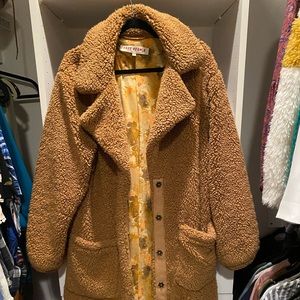 Free people extra long fleece jacket